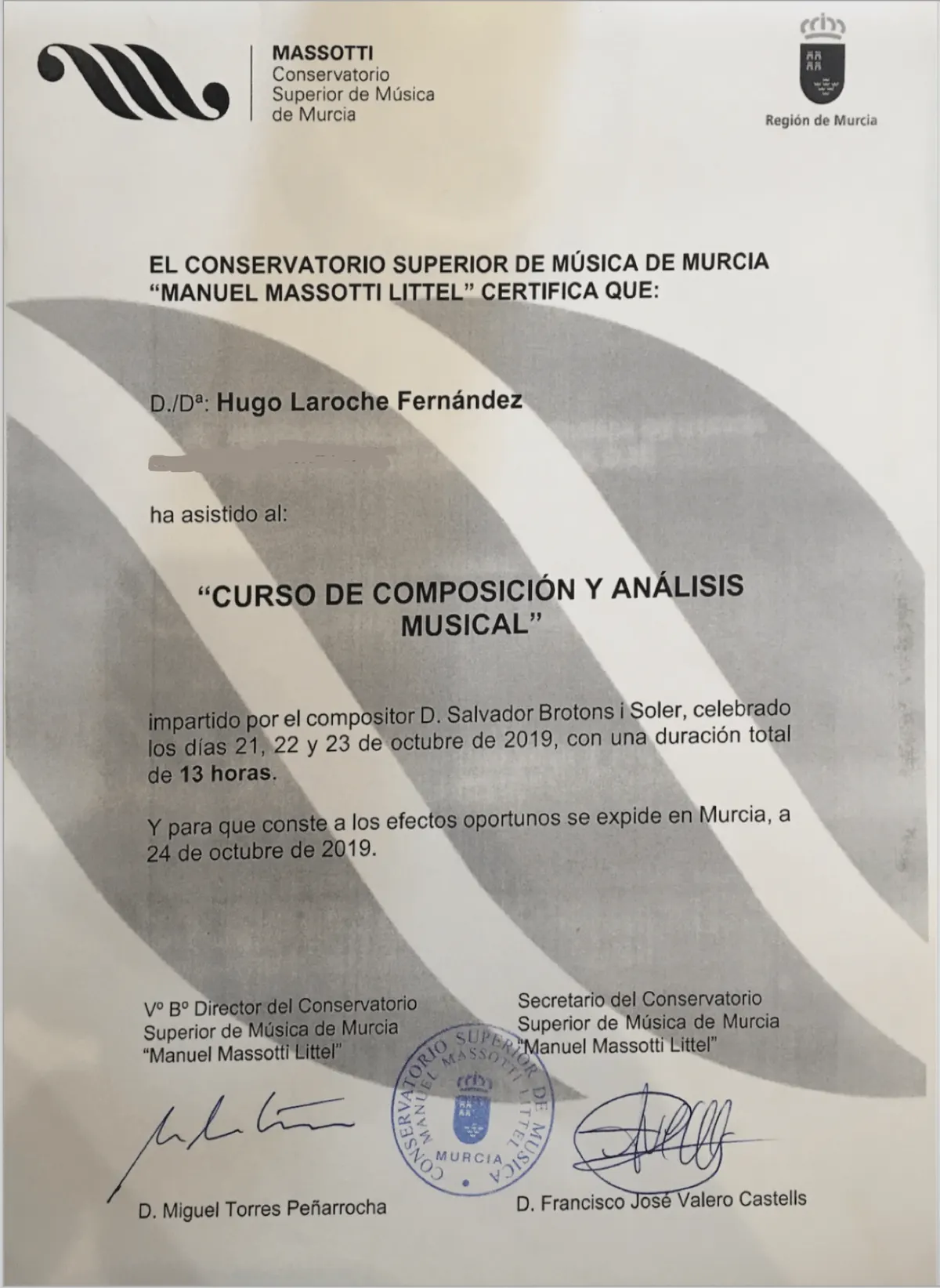 Certificado de curso o masterclass de piano 6