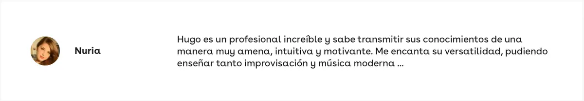 Opinión de un alumno en Superprof