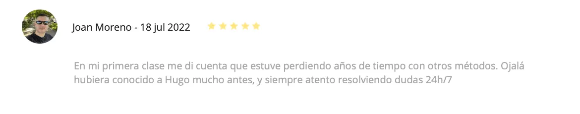 Opinión de un alumno en tusclasesparticulares.com