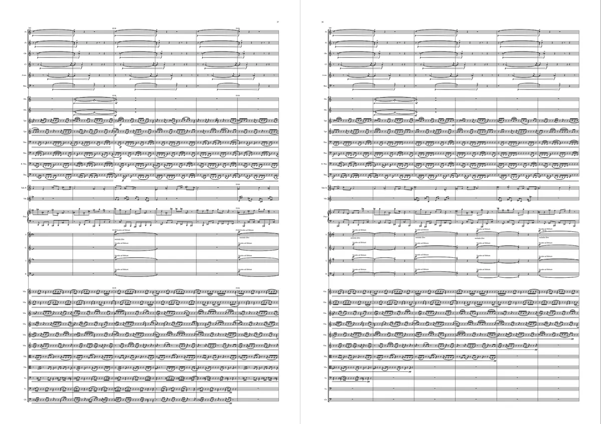 Primera página de la partitura completa de Paseo sonoro en el orquidario