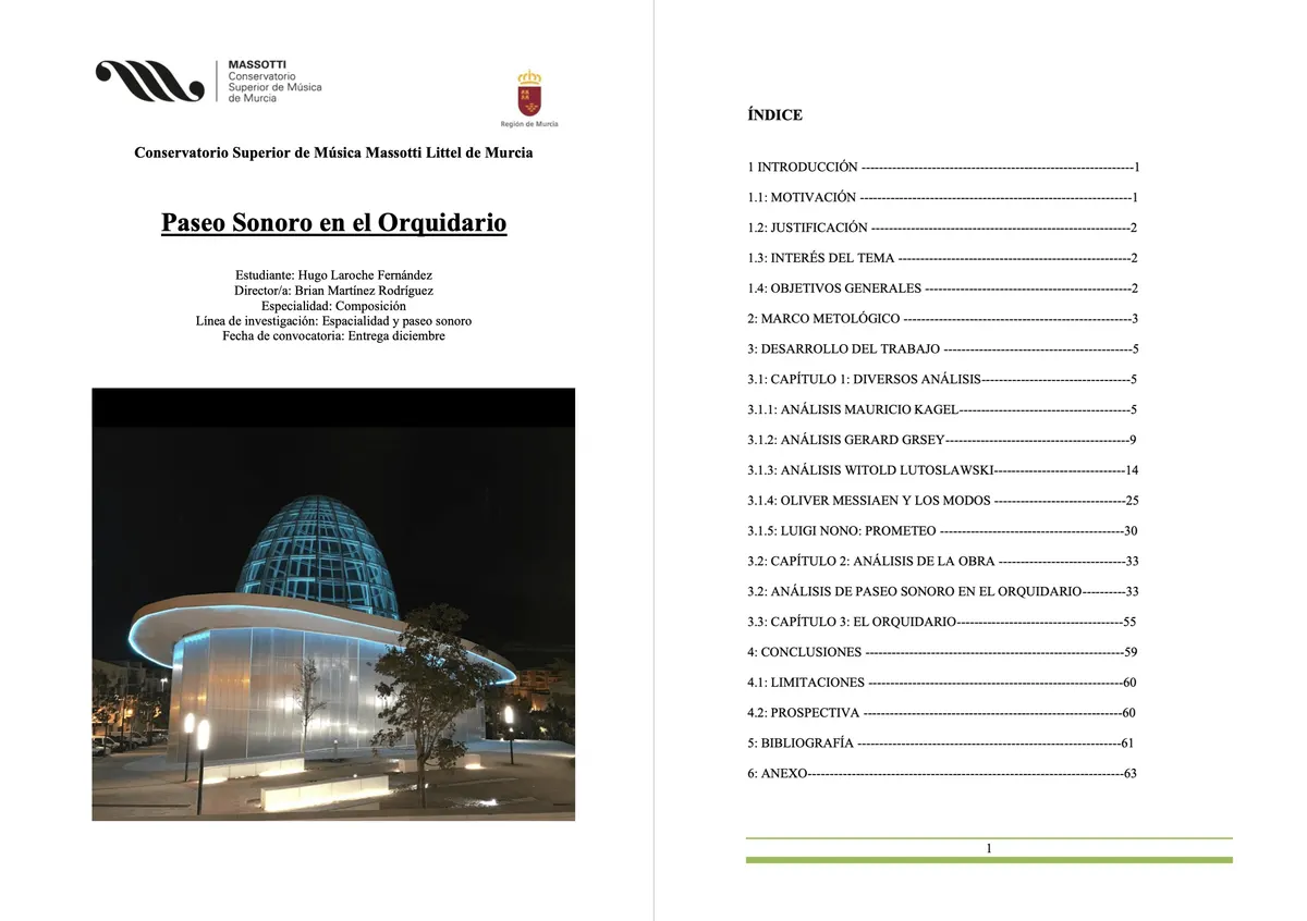 Portada del trabajo final de composición